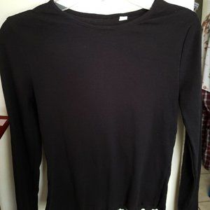 PACSUN Black Lettuce Trim long Sleeve
